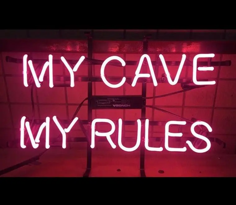 На заказ Моя пещера мои правила стеклянный неоновый свет знак пивной бар