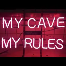 На заказ Моя пещера мои правила стеклянный неоновый свет знак пивной бар