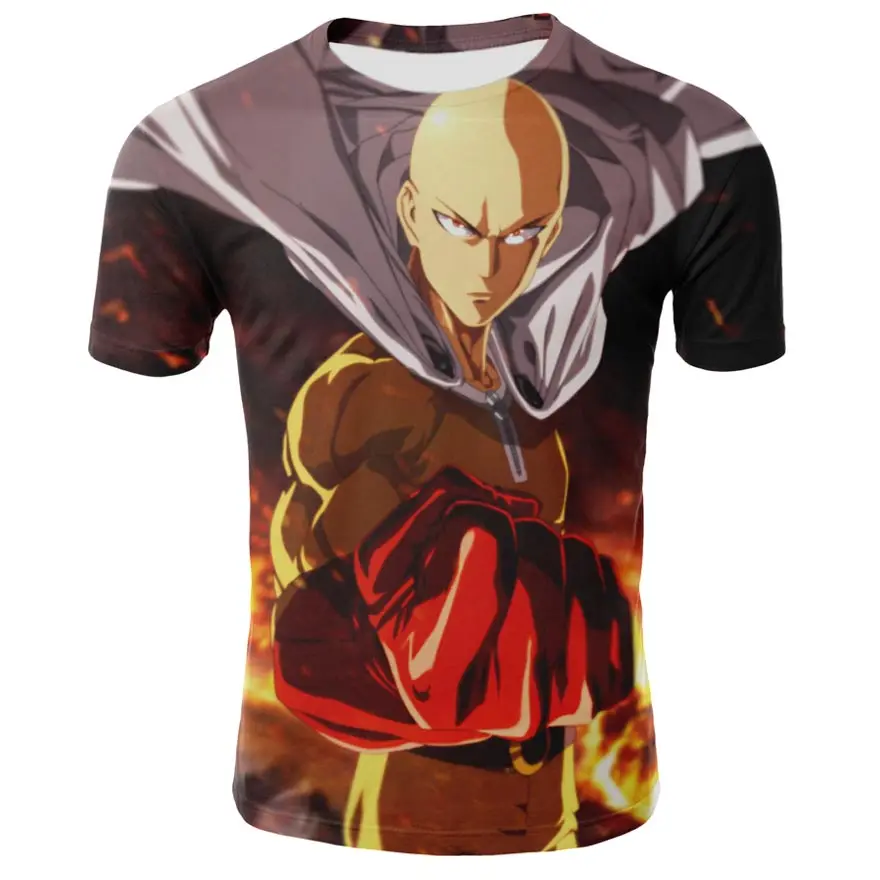 Мужская 3D футболка Comic One punch Супермен 3d печать мультфильм аниме Летняя мода s |