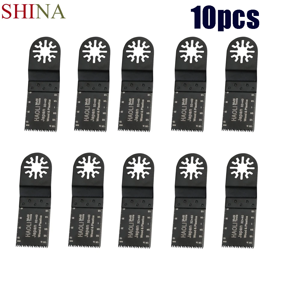 Goedkoop SHINA 10 Stks 32mm Oscillerende Multitool Saw Bit Bi metalen Mes Fit Voor Craft Hobby DIY Home Improvement Hout Snijden Power Tool