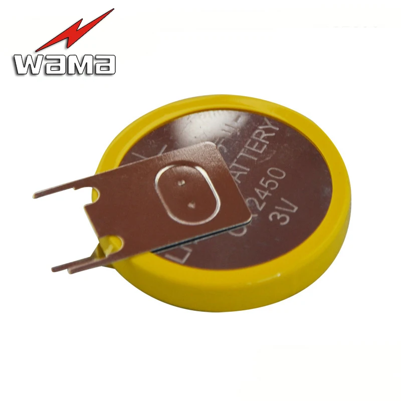 

2x CR2450 550mAh Button Cell Batteries 3V 180 Degree 3 Feet welding Solder Pins Bluetooth Watch Accessories 2450 Coin battery