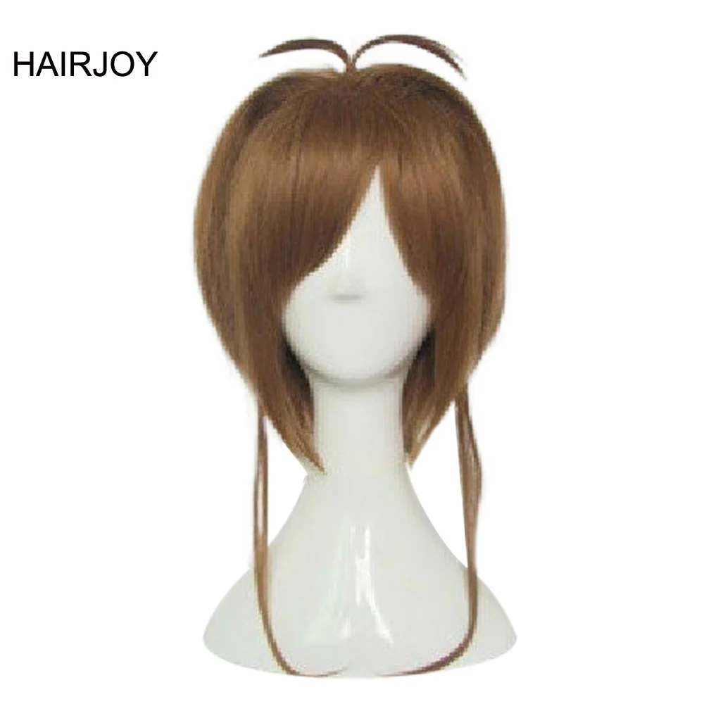 Koop HAIRJOY Synthetische meisje Card Captor Sakura Cosplay Pruik Medium Lengte Rechte Lichtbruin Party Kostuum Pruiken Gratis Verzending