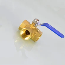 3/" BSP внутренняя резьба l-порт Трехходовой латунный шаровой кран для воды, масла, воздуха, газа