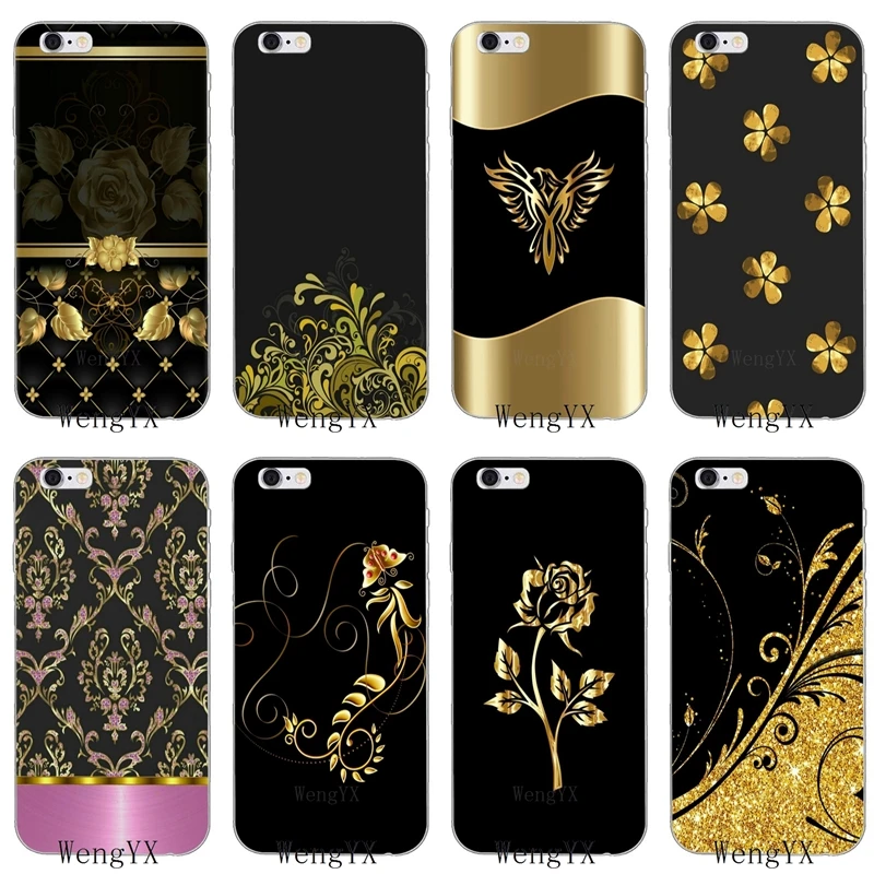 

black gold flower floral rose printed Soft case For Xiaomi Mi A2 6X 8 SE Pro Lite Mix Max 3 Redmi S2 6A Note 6 Pocophone F1