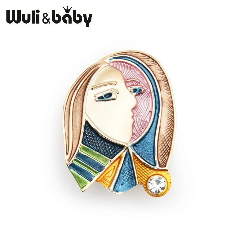 

Wuli&baby Tow-face Women Enamel Brooches Special Alloy Party Banquet Brooch Pins New Year' s Gifts