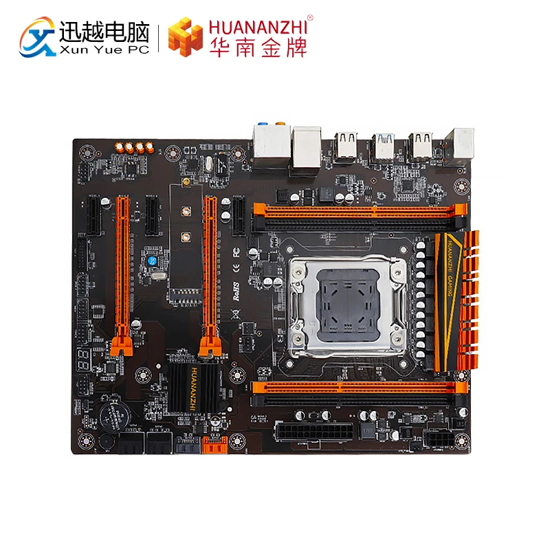 Huanan Zhi X79 PRO Материнская плата X79 для Intel LGA 2011 E5 2660V2 2680V2 DDR3 1333/1600/1866 МГц 64 Гб M.2 PCI-E NVME блок питания ATX материнская плата