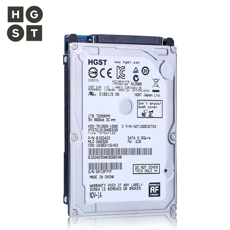 HGST 2 5 &quotHDD внутренний жесткий диск ноутбука 1 ТБ 32 МБ для Тетрадь SATAIII 7200 об./мин.