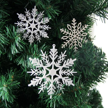 

1 Pack DIY White Plastic Fake Snowflakes For Home Christmas Party New Year Xmas Tree Pendants Ornaments Window Decoration