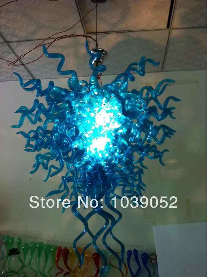 

Holiday Party Lighting Blue Murano Luxury Modern Crystal Chandelier