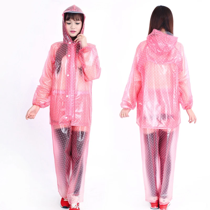 Plastic Clear Portable Raincoat Pants Adult Jumpsuit Rain Coat ...