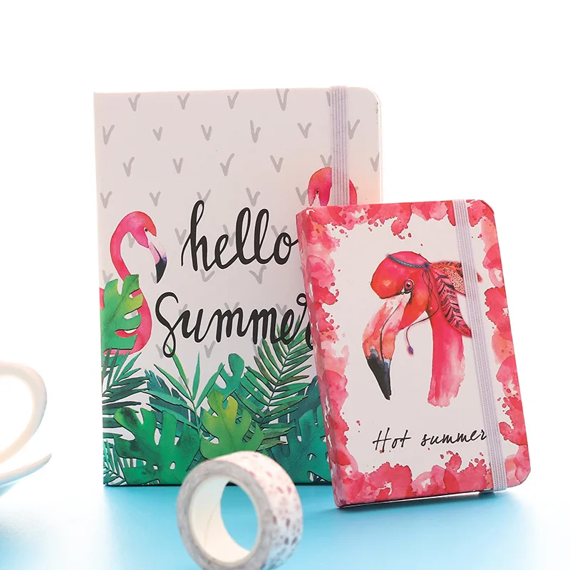 

Hello flamingo hardcover notebook 96 sheets line note free shipping