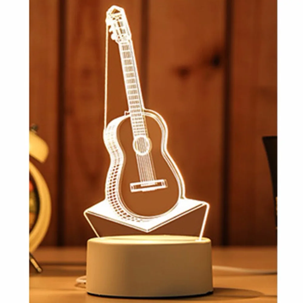 

Creative 3D Night Light 7 Color Change Touch USB Charge 3*AA Batteries Powered Table Desk Lamp Night Light with Acrylic Flat