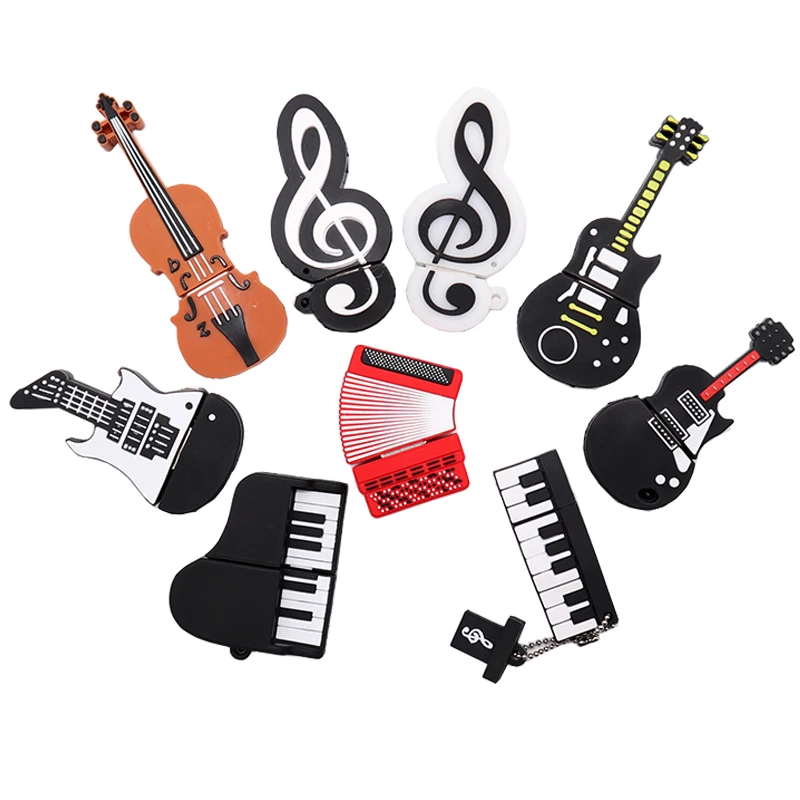 

USB flash drive Cartoon Instruments Piano pen drive 4GB 8GB 16GB 32GB 64GB Musical Notes memory stick creative guitar pendrive