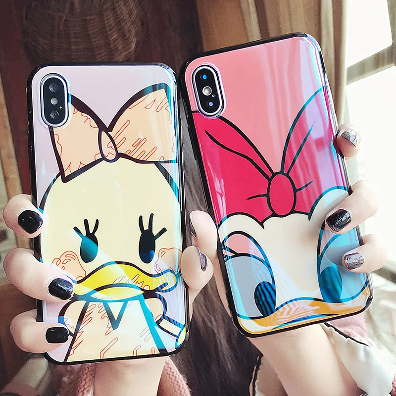 

Donald Duck Daisy Phone Case for iPhone 7 8 Plus 6 6s Plus XS Soft Silicone Covers Cases for iPhone X XS MAX XR Blue Ray Fundas