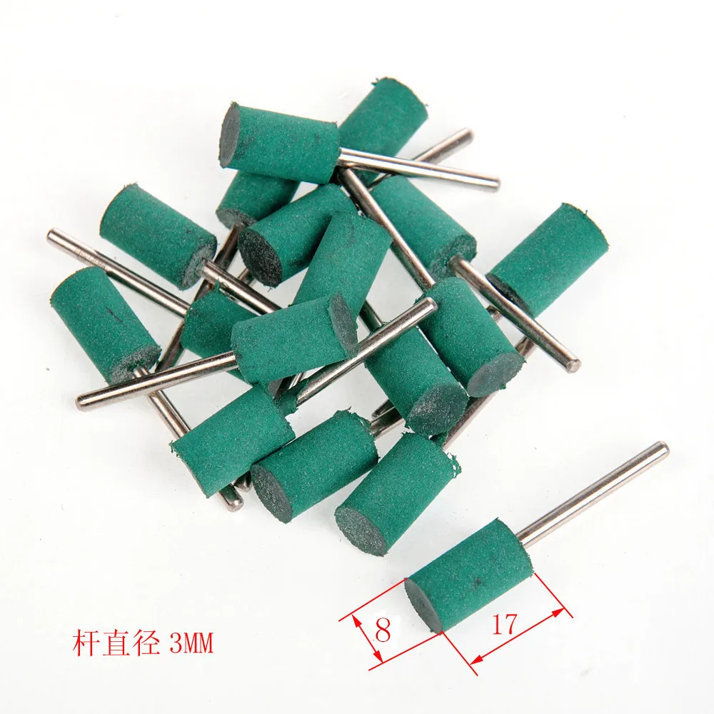

10pcs 1/8"(3mm) Shank 8mm Cylinder Rubber Polishing Mounted Points For Dremel Derusting Rotary Grinding Buffing Bits