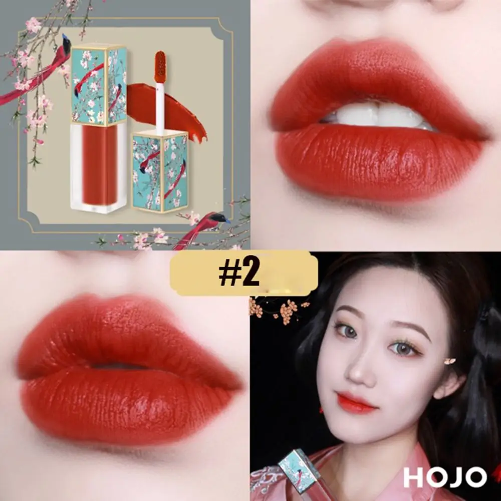 Chinese Style Palace Museum Lipstick Moisturizer Non-Sticking Cup Lip Stick Matte Waterproof Lip Stick Women Lips Makeup Gifts - Цвет: 2