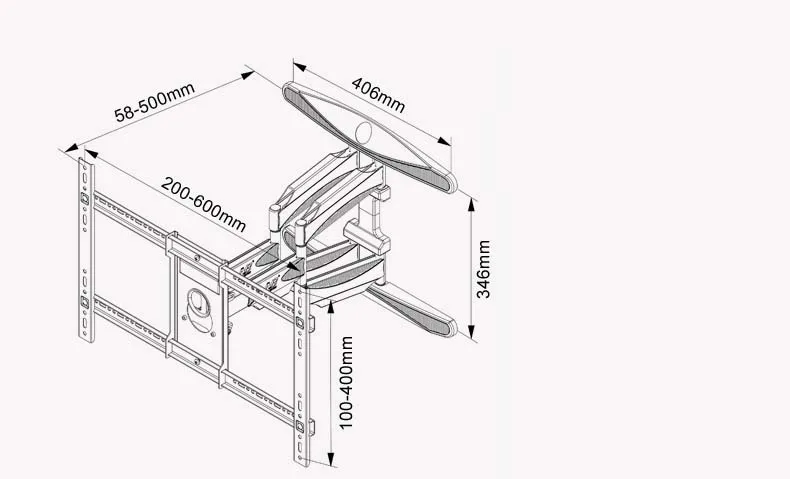 NB P6 Универсальный прочный ультра тонкий 6 arm 45,5 кг 6" 30"-7" выдвижной ЖК-Телевизор настенный кронштейн с кабельной крышкой выдвижной