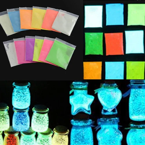 Super Bright Glow in the Dark Environmental Fluorescent font b Powder b font DIY Glow Pigment