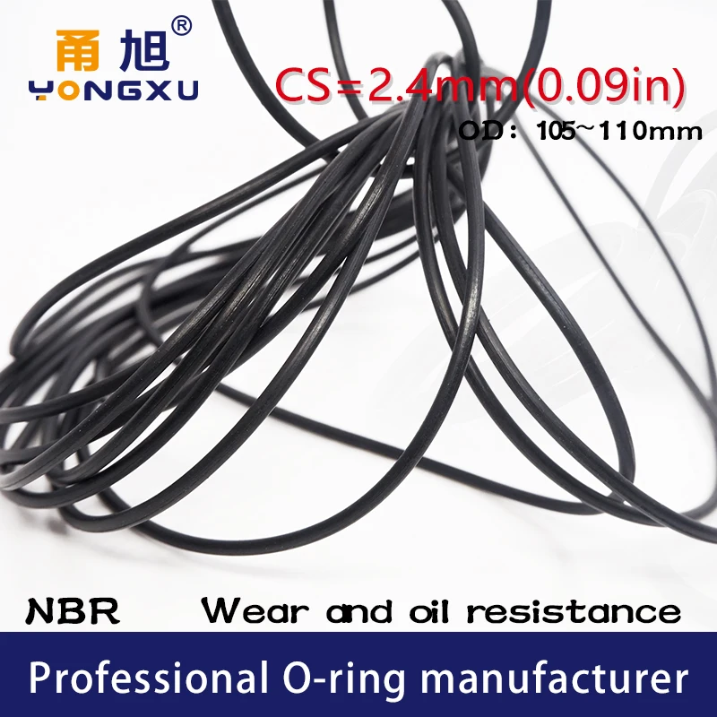 

Black NBR Sealing O-Ring 2.4mm Thickness 105/110mm OD O Ring Seal Rubber Gasket Rings Oil Resistance Washer