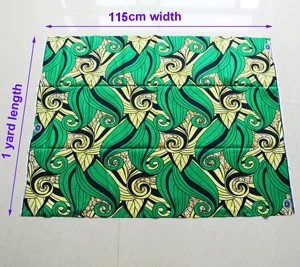 1 ярд африканская ткань с принтом хлопок Анкара текстиль 1 ярд(длина)* 115 см(ширина - Цвет: green flower 1 yard