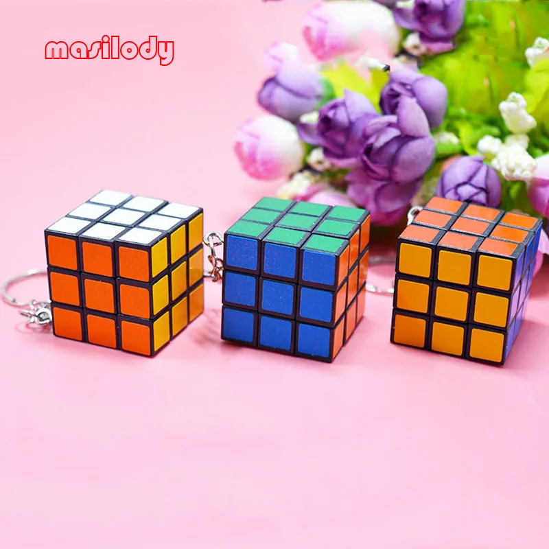 

24pcs/lot Mini Magic Rubik Cube Keychain Puzzle Key Chain Speed Toy Fancy Gift Creative Keychain Rubik's cube Keyring Allspark