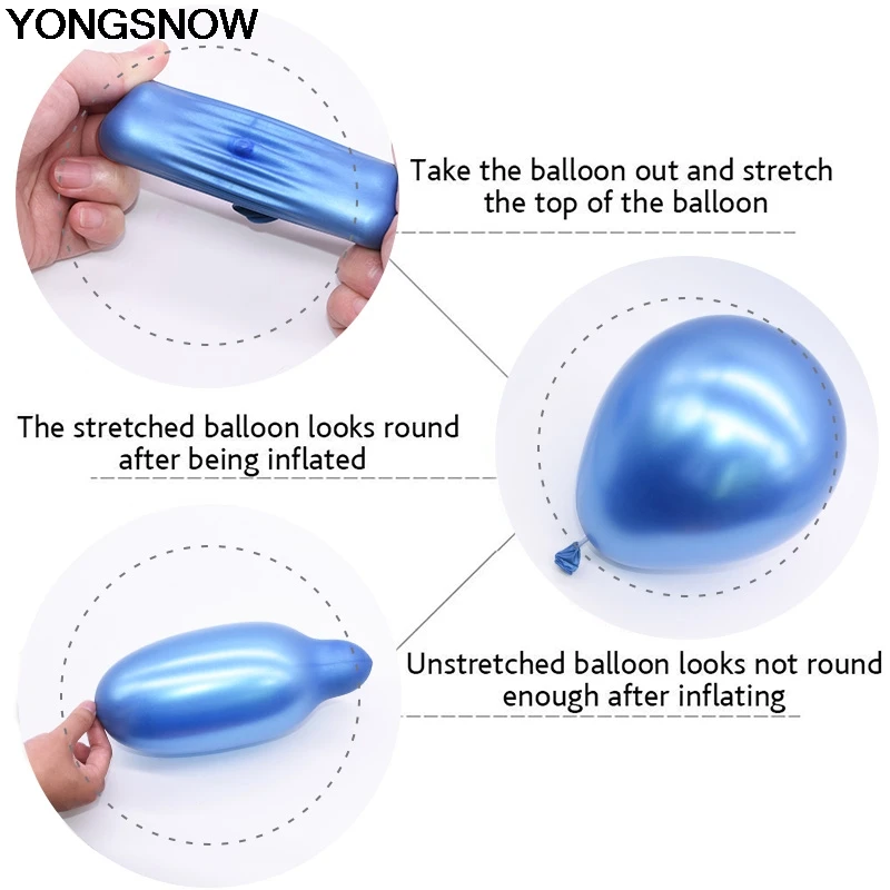 YONGSNOW 10/20 шт. 12 дюймовый толстый жемчужный металлический шар латексный гелиевый