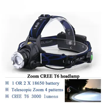 

3000 lumens CREE headlamp led XML T6 lamp linternas frontales mining head lamp headlight Portable Lighting hoofdlamp