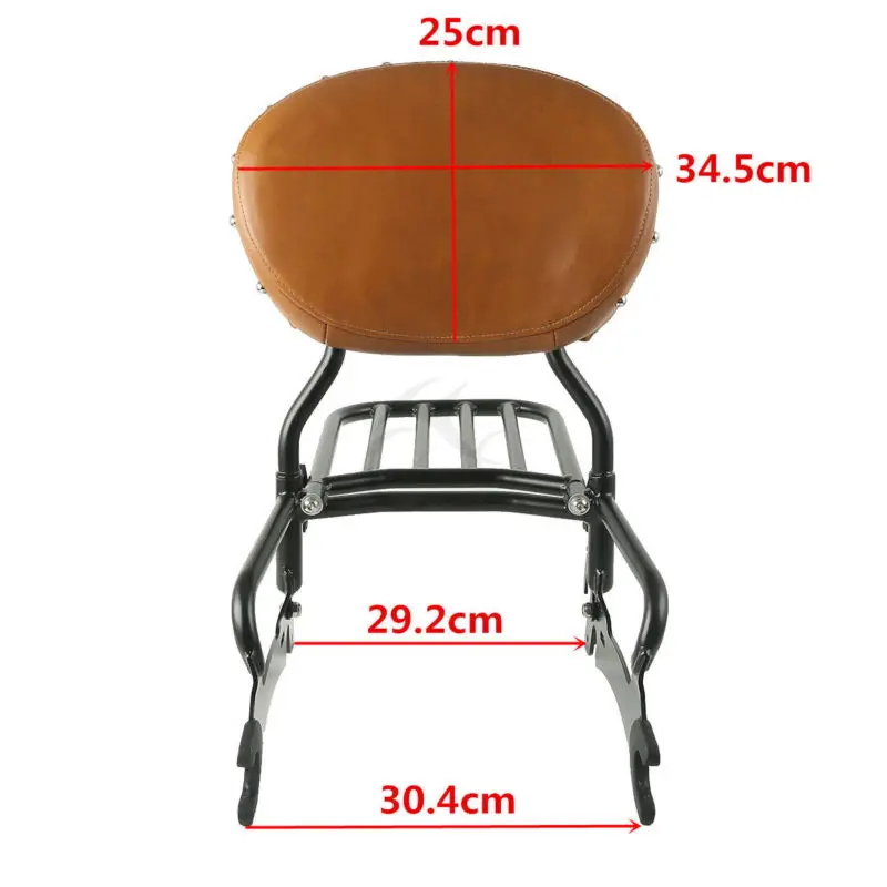 Мотоцикл 1" спинка Сисси Бар с багажной стойкой для индийского вождя Классический Винтаж 14 15 16 17 18 Темная лошадь 16-18