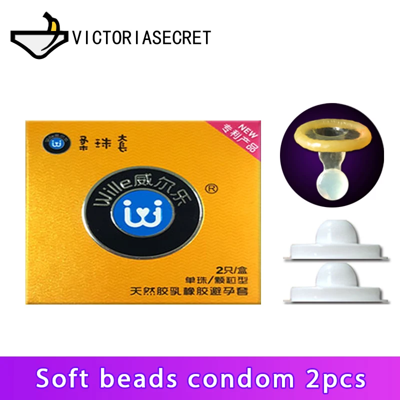2 Pcs Single Bead Condom Penis Sleeve G Point Large Grains Wolf Tooth Penis Ring Adult Toys For Men Cock Condoms Sex Toys Dildo