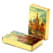 2018 New Russia poker 24K Golden foil Playing Cards PVC Plastic Waterproof durable Poker cards standard game cards