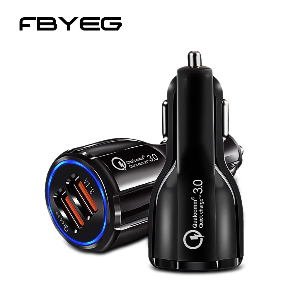 

Fbyeg USB Car Charger Quick Charging 3.0 2.0 Mobile Phone Charger 2 Port USB Fast Car Charger for Huawei/Xiaomi