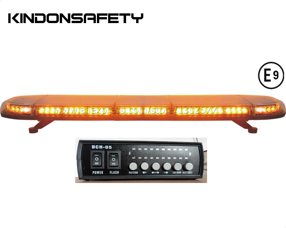 

Free shipping by Fedex!ECE R65 approved LED truck lightbar, amber strobe warning bar, 88PCS 1W LEDs, DC12V or 24V, 1270mm 50inch