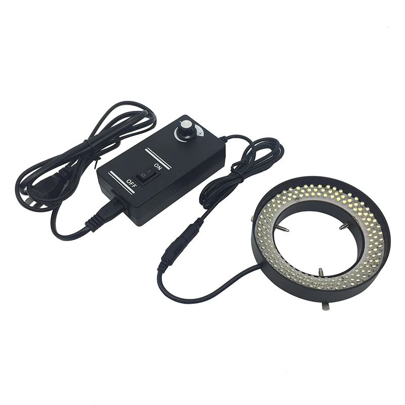 Adjustable 144 LED Ring Light Source Stereo Microscope Top Supplementary Illumination with Diffuser White Lighting Inner 72 mm