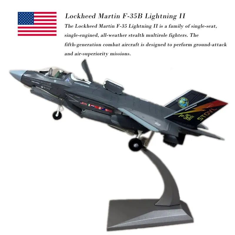 

WLTK 1/72 Scale F-35B Lightning II Joint Strike Stealth Multirole Fighter BF-01 STOVL Diecast Metal Plane Model Toy for Gift