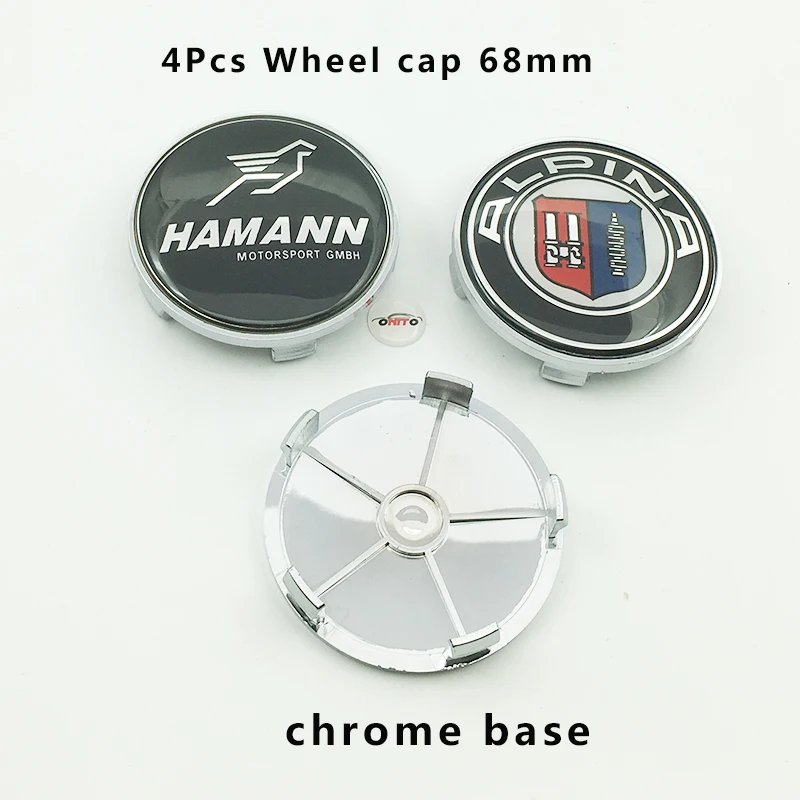 Set of 4 Shinny Chrome Silver Car Alloy Rim Wheel Center Hub Cap logo 63MM 2.5"