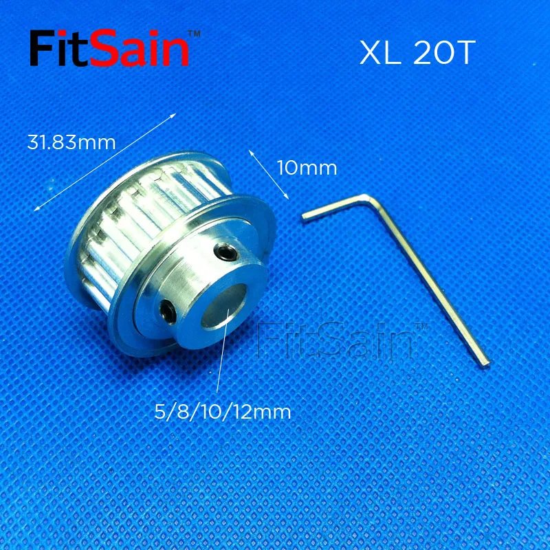 FitSain-XL 10 T: 20T зубчатый шкив из алюминиевого сплава 1: 2 Передаточное отношение привод синхронный колесо отверстие центра 5 мм 6 мм 8 мм 10 мм 12 мм