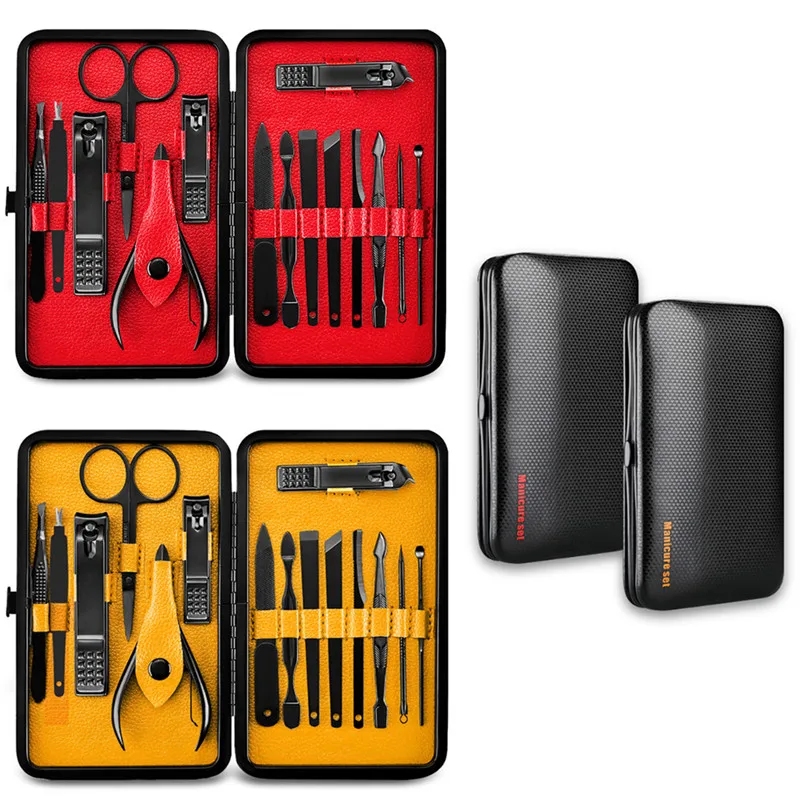 

15PCS Manicure Set Nail Kit Tools All For Manicure Sets Pedicure Care With Pusher Nail File Polish Tweezer 2019