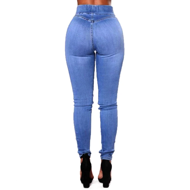 Ум ноги Для женщин джинсы скинни женский эластичный пояс Push Up бедра джинсовые узкие брюки плюс Размеры карандаш брюки синий весенние брюки