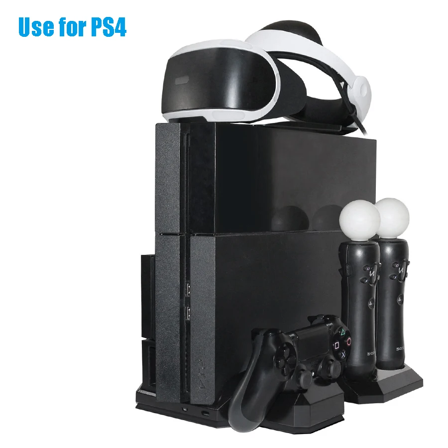  PS4 Pro Slim & PS VR Multifunctional Vertical Cooling Stand Cooler PS Move & PS4 Controller Chargin