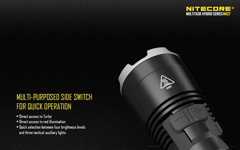 Lanterna com Leds Red Dot Award Vencedor Nitecore Mh27 1000 Lumen Cree Xp l oi v3 Usb Recarregável Led Rgb 11 rechargeable usb flashlight