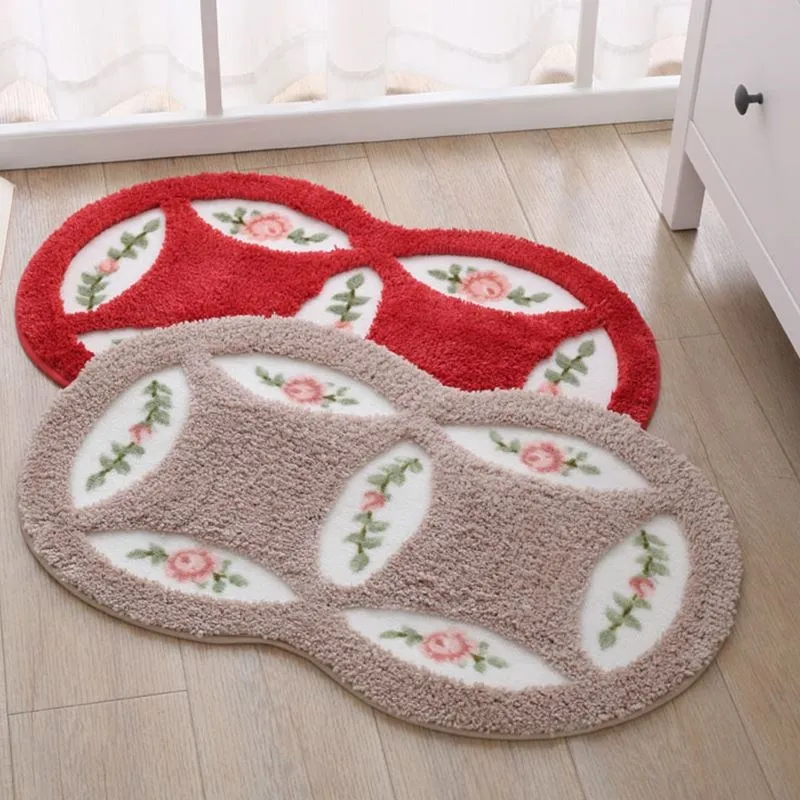 

Pastoral Style Living Room Entrance Floor Mat Bathroom Absorbent Non-Slip Door Mats Home Entrance Hall Floor Mats Bedroom Carpet