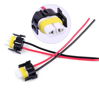 

beler 2pcs H11 H8 880 881 Headlights Fog Lights Female Connector Socket Ceramic Plug Extend Wiring Harness Adapter