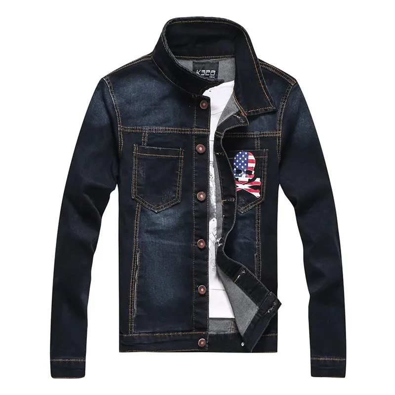 New style Union Jack printed fashion Denim jackets for Men Cotton ...