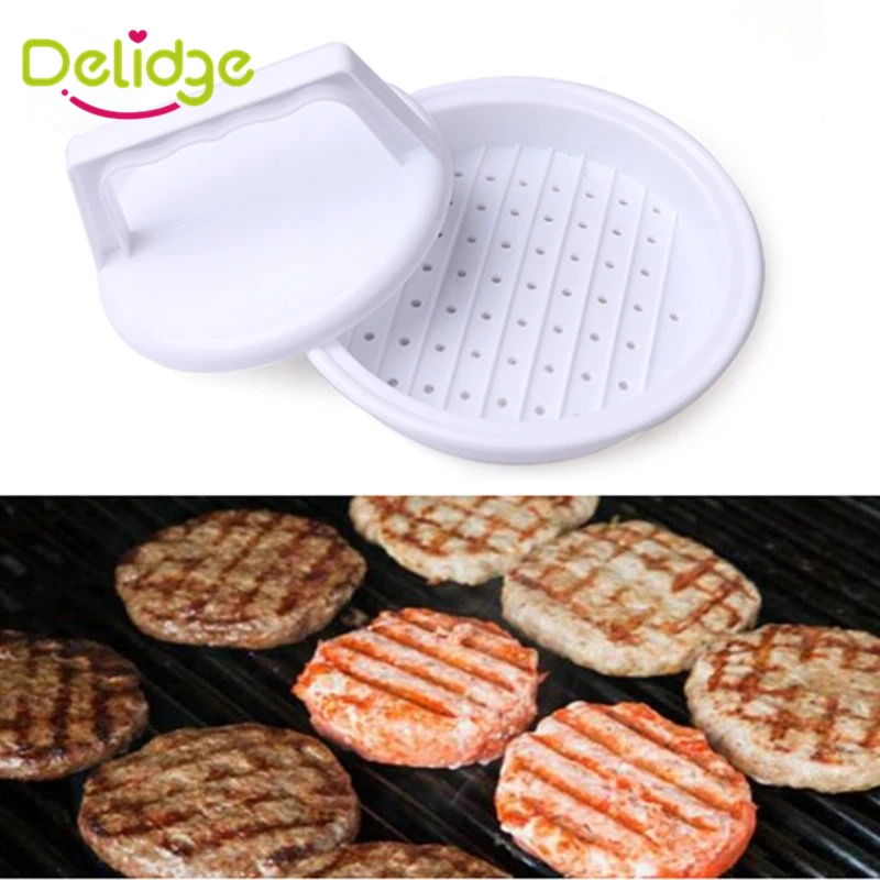 

Delidge 1 Set Hamburger Meat Press Patty Mould Grill Beef Burger Maker Mold DIY Food-Grade Plastic Kitchen BBQ Tool