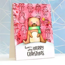 

YaMinSanNiO Bear Dies Scrapbooking Metal Cutting Merry Christmas Stamps and Dies Clear Stamp Crafts Dies Cuts Card Making