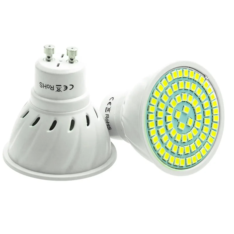 E27 220 V lámpara LED Bombillas Lampada bombilla LED GU10 MR16 SMD 2835 48 60 80 LED iluminación interior lamparas Spot Luz