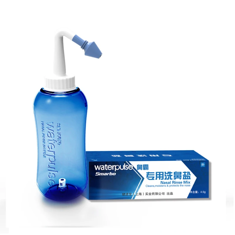 

Waterpulse Nose Wash Bottle and Rinse Mix Salt Set Portable Allergies 4.5g*60pack Nasal Irrigation Physiological Saline 500ml