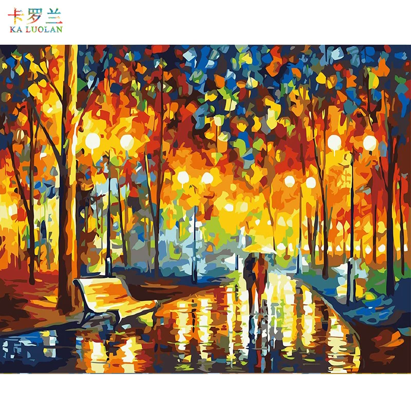 Rahmenlose diy digitale malerei hand gemalte wohnzimmer