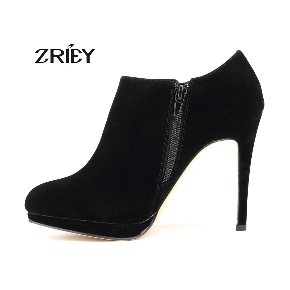 

Faux Velvet PLATFORM HIGH HEELS LADIES WOMEN CASUAL ANKLE BOOTS