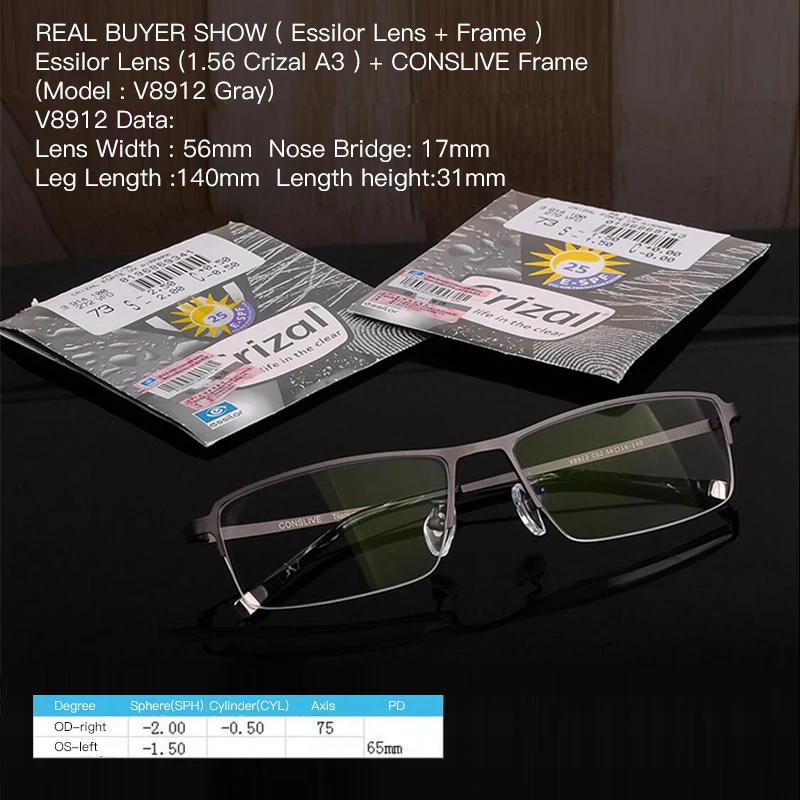 Tanie Essilor Crizal przezroczyste klosze krótkowzroczny astygmatyzm 1.56 1.61 1.67 1.74 okulary dla krótkowidzów soczewki recepta dostosuj 1 para